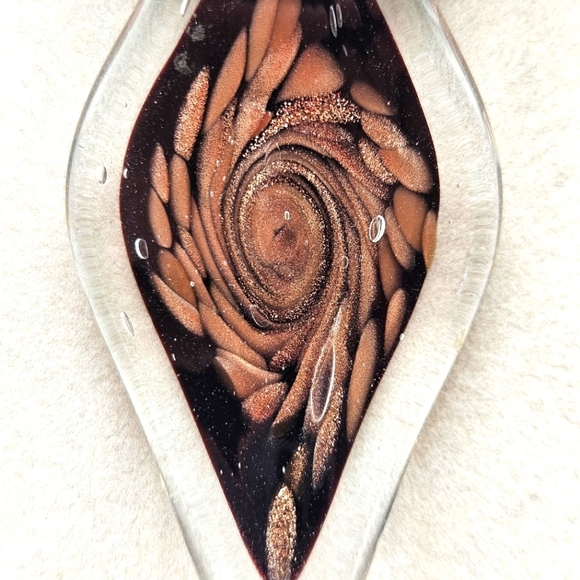 VINTAGE Black Seed Bead Italian Glass Pendant Necklace - Picture 6 of 9